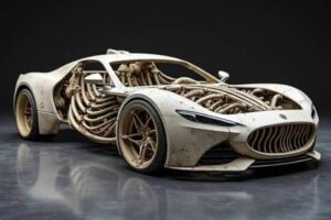 car made out of human parts